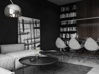 Apartament w Warszawie, Spacja Studio Spacja Studio Minimalist Oturma Odası