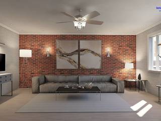 Living room in Loft style, "Design studio S-8" 'Design studio S-8' Modern Living Room