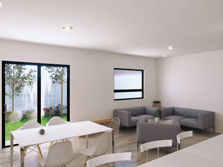 Casa Guerrero, Laboratorio Mexicano de Arquitectura Laboratorio Mexicano de Arquitectura Living room Concrete White