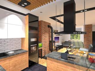 PROJEKT wnętrza mieszkalngo w kamienicy - Tarnowskie Góry, AM PROJEKT Adrian Muszyński AM PROJEKT Adrian Muszyński Industrial style kitchen