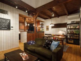 house-12, dwarf dwarf Rustic style living room