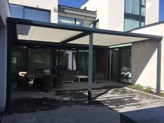 Outdoor Living Pergola Awning - Cubola -, Flybird Installations Ltd Flybird Installations Ltd Modern Terrace Aluminium/Zinc