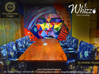 Whizzo Coworking Cafe, The Golden Window Designs The Golden Window Designs حديقة داخلية