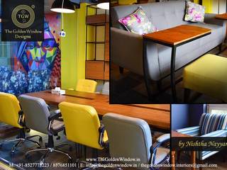 Whizzo Coworking Cafe, The Golden Window Designs The Golden Window Designs حديقة داخلية