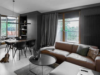 Apartament w Sopocie 2017, formativ. indywidualne projekty wnętrz formativ. indywidualne projekty wnętrz Salas de estar modernas Preto