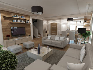 Wnętrze domu inspirowane stylem skandynawskim, MARENGO ARCHITEKTURA WNĘTRZ MARENGO ARCHITEKTURA WNĘTRZ Living room