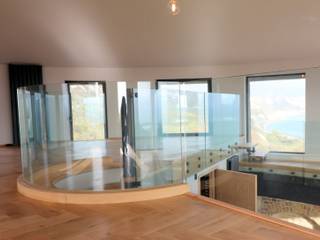 Curved glass balustrades , Ion Glass Ion Glass درج زجاج