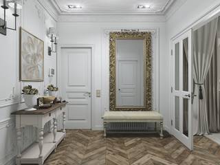 Прихожая, Diveev_studio#ZI Diveev_studio#ZI Classic style corridor, hallway and stairs