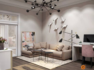 Smart apartment, Artichok Design Artichok Design Minimalist living room White