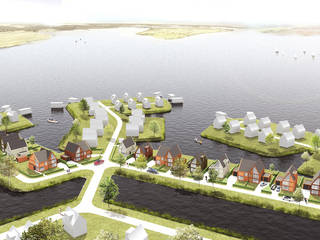 Waterwoningen Meerstad Groningen, NOHNIK architecture and landscapes NOHNIK architecture and landscapes Casas familiares