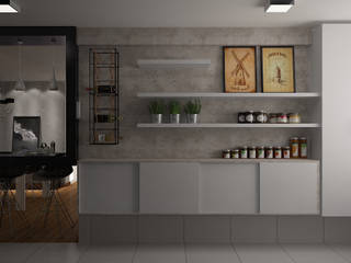 Apartamento DF, Area 3 Arquitetura Area 3 Arquitetura Kitchen units Concrete