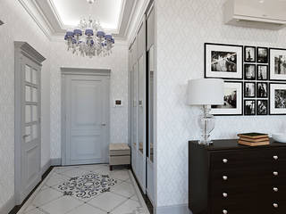 Разработка дизайн-проекта ЖК Дыхание, r-interiors r-interiors Classic style corridor, hallway and stairs
