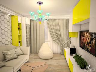 Квартира для молодой семьи, Студия дизайна Elinarti Студия дизайна Elinarti Living room