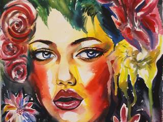 Avail “Hypnotic” Watercolor Painting by Chaitanya Kumar, Indian Art Ideas Indian Art Ideas ІлюстраціїКартини та картини
