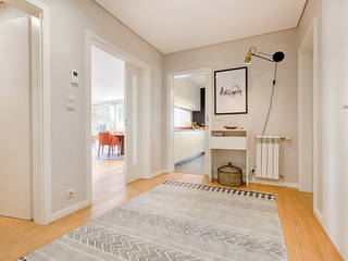 Apartamento Contemporâneo, ShiStudio Interior Design ShiStudio Interior Design Scandinavian style corridor, hallway& stairs