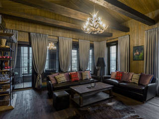 Бунгало в темном, mlynchyk interiors mlynchyk interiors Rustic style living room Wood Brown