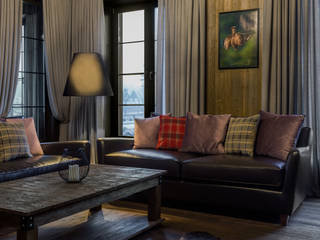 Бунгало в темном, mlynchyk interiors mlynchyk interiors Rustic style living room Wood Brown