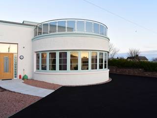 Scarth Craig, Cowie, Stonehaven, Aberdeenshire, Roundhouse Architecture Ltd Roundhouse Architecture Ltd Ausgefallene Häuser Glas Weiß