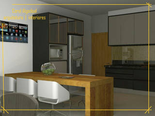 Projeto 3D de cozinha!, Algodoal Arquitetura Algodoal Arquitetura Muebles de cocinas Madera Acabado en madera