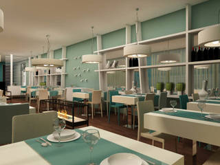 Bar em Agudela - SHI Studio Interior Design, ShiStudio Interior Design ShiStudio Interior Design Modern dining room Green