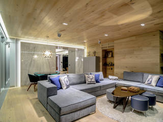 M 404, NIVEL TRES ARQUITECTURA NIVEL TRES ARQUITECTURA Modern living room Wood Beige