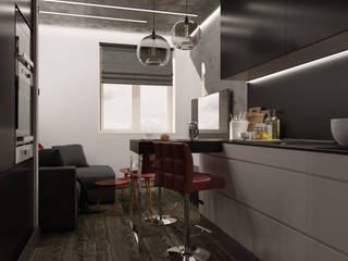 Дизайн квартиры 50 кв.м., Дизайн студия Simply House Дизайн студия Simply House Cuisine industrielle
