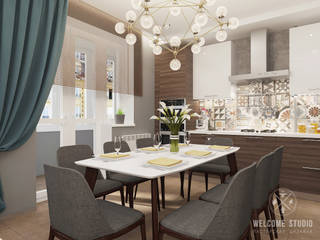 Двухуровневая квартира в г. Калуга, Мастерская дизайна Welcome Studio Мастерская дизайна Welcome Studio Kitchen