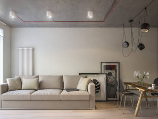 Ristrutturazione appartamento 52 mq - Forlì, Santoro Design Render Santoro Design Render Living room