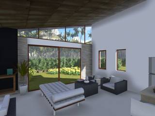 Anexo para Casa de Campo, realizearquiteturaS realizearquiteturaS Tropical style living room