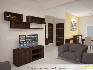 Apartment Interiors, INTUITIVE DESIGN STUDIO INTUITIVE DESIGN STUDIO Modern living room