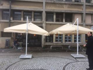 BEYKOZ KUNDURA YANDAN GÖVDELİBAHÇE ŞEMSİYESİ, Akaydın şemsiye Akaydın şemsiye Moderner Wintergarten Aluminium/Zink Beige