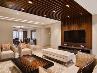 The Warm Bliss, Milind Pai - Architects & Interior Designers Milind Pai - Architects & Interior Designers Minimalist living room Marble Beige