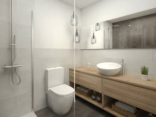 Proyecto de reforma integral en calle Muntaner de Barcelona, Grupo Inventia Grupo Inventia Modern Bathroom Tiles