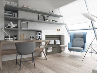APARTMENT LUMIERE, Suiten7 Suiten7 Industrial style study/office Grey