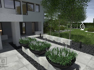 Ogród minimalistyczny, MIA studio MIA studio Minimalist style garden