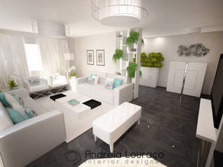 Projecto de Decoração Sala e Hall de Entrada - "Black Ground", Andreia Louraço - Designer de Interiores (Email: atelier.andreialouraco@gmail.com) Andreia Louraço - Designer de Interiores (Email: atelier.andreialouraco@gmail.com) Modern living room