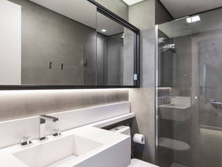 projeto banho contemporâneo, ABHP ARQUITETURA ABHP ARQUITETURA Modern bathroom Concrete