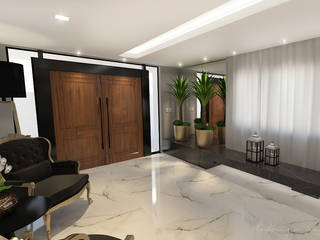 Hall de Entrada - Condomínio Residencial Mund, Rodrigo Westerich - Design de Interiores Rodrigo Westerich - Design de Interiores Koridor & Tangga Modern Kayu Wood effect