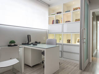 escritório - office, ABHP ARQUITETURA ABHP ARQUITETURA Ruang Studi/Kantor Minimalis Kayu Wood effect