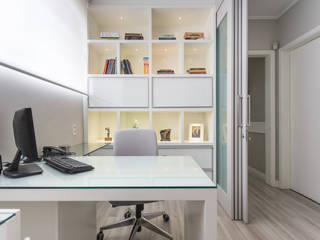 escritório - office, ABHP ARQUITETURA ABHP ARQUITETURA Ruang Studi/Kantor Minimalis Kayu Wood effect