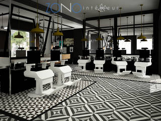 Barbershop design, Zono Interieur Zono Interieur Industrialne domowe biuro i gabinet