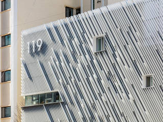 면목 119안전센터, Yong Ju Lee Architecture Yong Ju Lee Architecture Espaces commerciaux Aluminium/Zinc