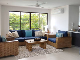 Remodelación de apartamento, Remodelar Proyectos Integrales Remodelar Proyectos Integrales Tropical style living room Wood Wood effect