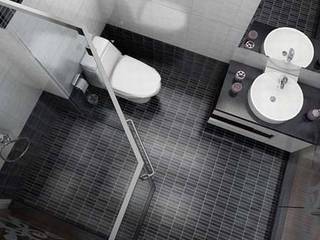 Chiêm Ngưỡng Vẻ Đẹp Hiện Đại Của Nhà Phố Tầng Tại Hóc Môn, Công ty TNHH TK XD Song Phát Công ty TNHH TK XD Song Phát Asiatische Badezimmer Kupfer/Bronze/Messing Grau