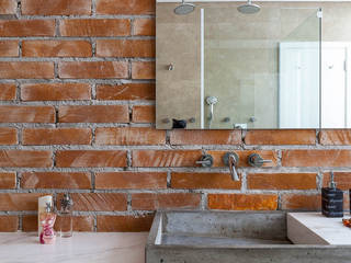 Apto 360, Nautilo Arquitetura & Gerenciamento Nautilo Arquitetura & Gerenciamento Industrial style bathroom Bricks