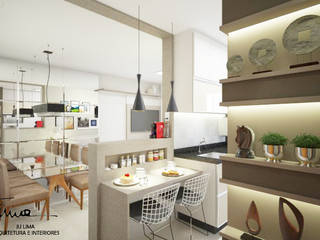 Apartamento Águas Claras, Ju Lima Arquitetura e Interiores Ju Lima Arquitetura e Interiores Kitchen units