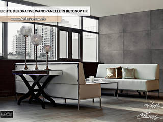 Wandpaneele in Betonoptik für den angesagten Industrial Style, Loft Design System Deutschland - Wandpaneele aus Bayern Loft Design System Deutschland - Wandpaneele aus Bayern Livings modernos: Ideas, imágenes y decoración