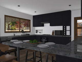 CASA M-M, Pro Aus Arquitectos Pro Aus Arquitectos Cocinas de estilo minimalista