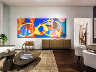 Conheça as vitrines da Artefacto, Artefacto Curitiba Artefacto Curitiba Modern living room Wood Multicolored