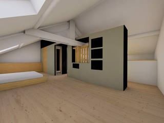 CHAMBRE EN COMBLES, A2Ba Architecte A2Ba Architecte 臥室